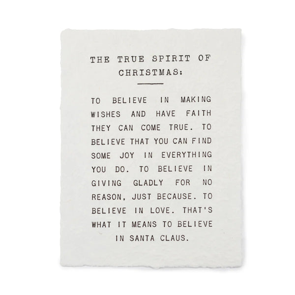 The True Spirit Of Christmas Handmade Paper Print