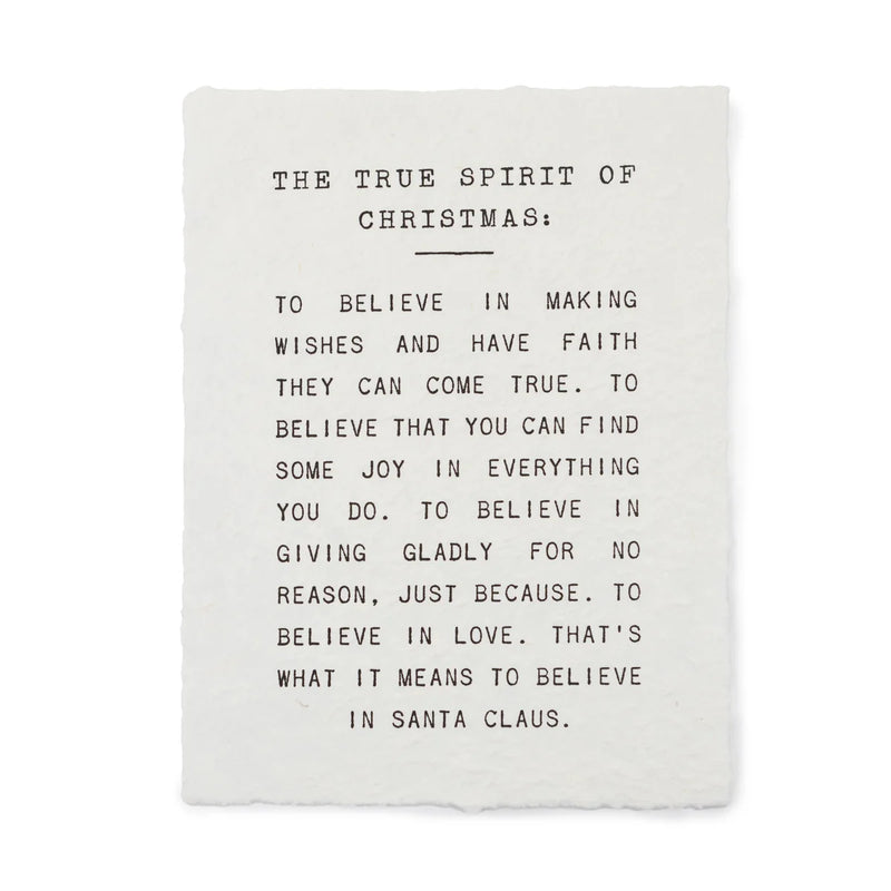 The True Spirit Of Christmas Handmade Paper Print