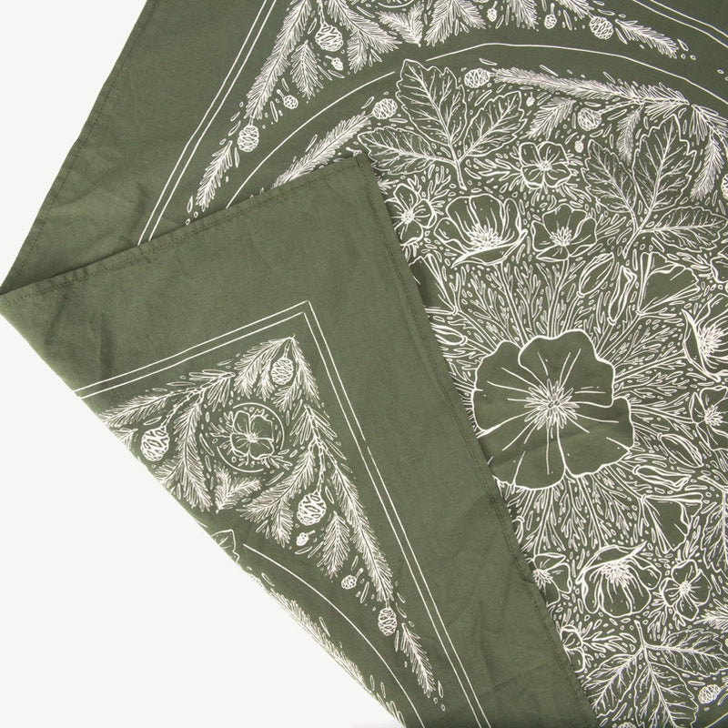 Flowers Of Love Bandana Olive