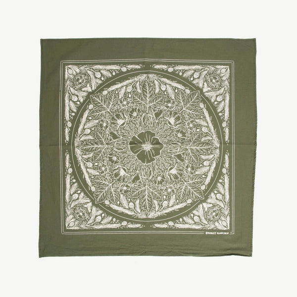 Flowers Of Love Bandana Olive