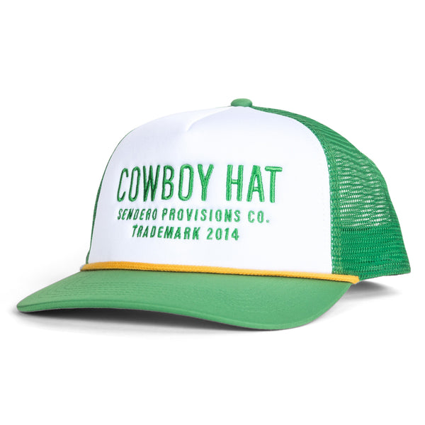 Cowboy Hat White Green