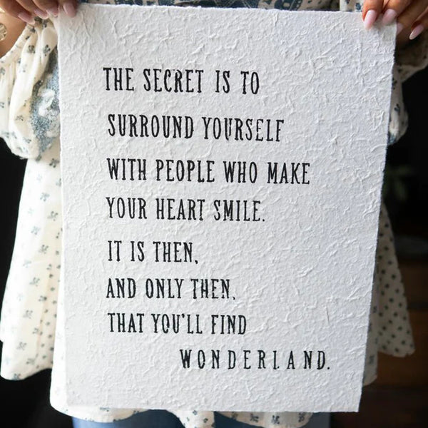 The Secret Is (Alice In Wonderland) Handmade Paper Print