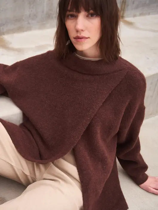 Overlap Sweater Mahogany