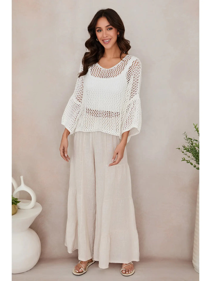 Summer Breeze Crochet Tunic White