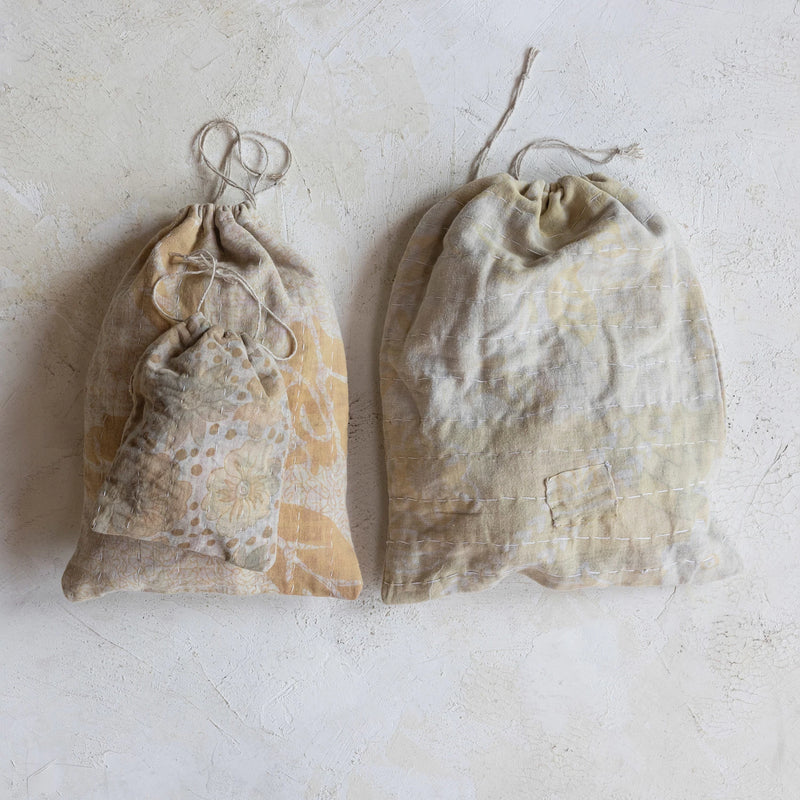 Kantha Drawstring Bags