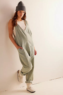 High Roller Cord Jumpsuit Railroad