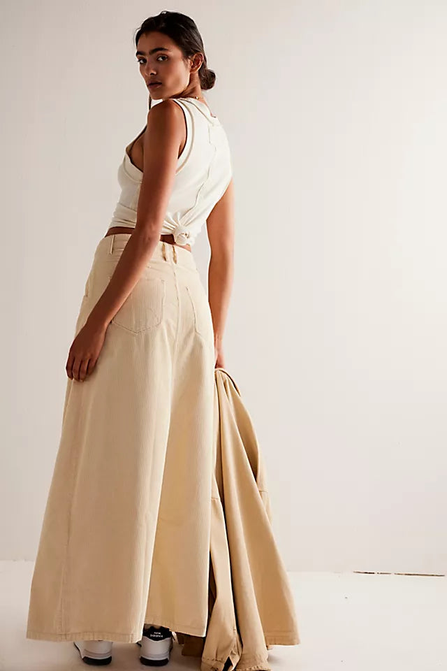 Come As You Are Cord Maxi Skirt Beechwood