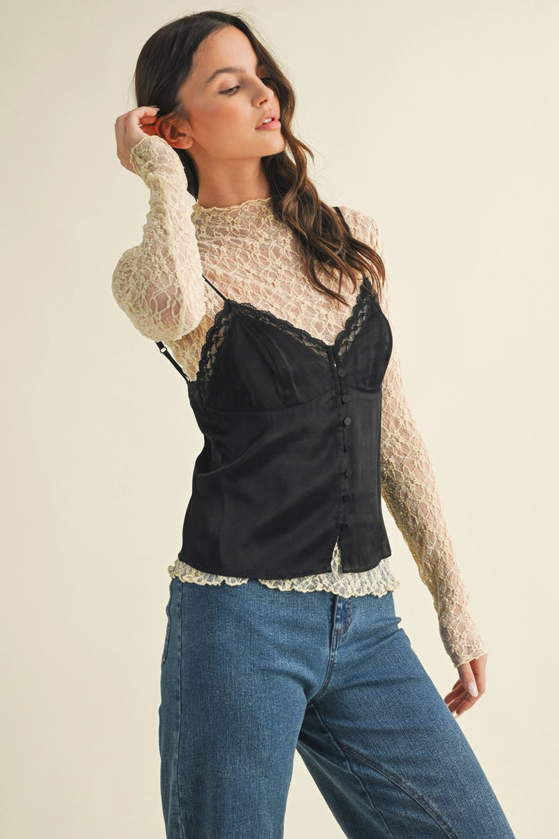 Luna Lace Top Black