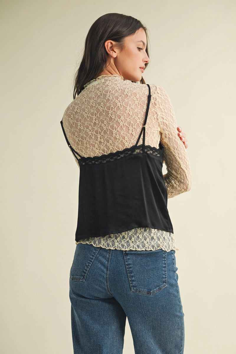 Luna Lace Top Black