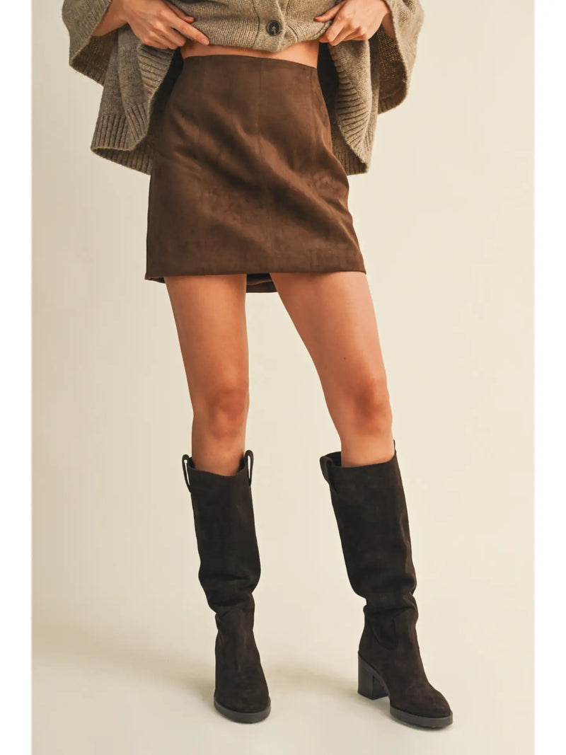 Saddle Suede Mini Skirt