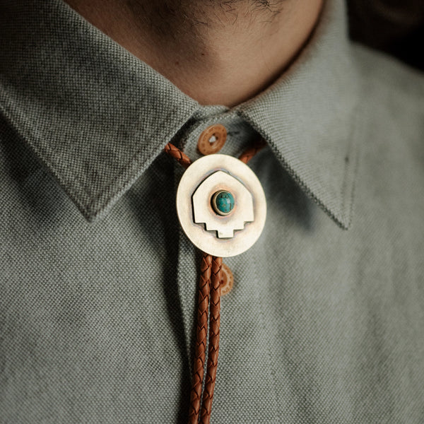 Tacoma Bolo Dark Brown Turquoise