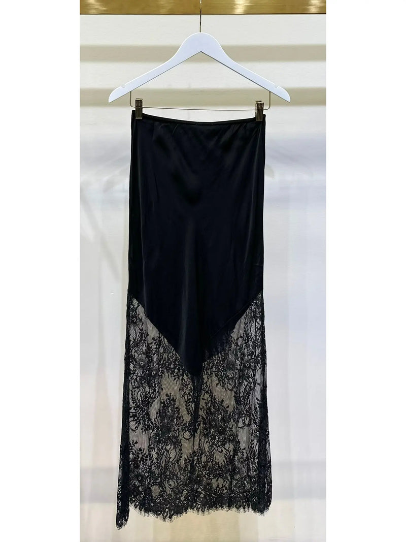 Whisper Lace Maxi Skirt Black