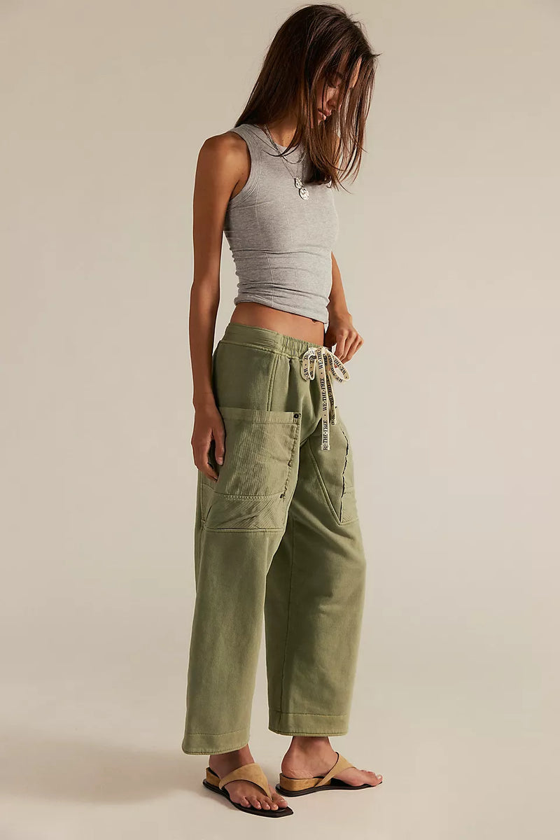 We The Free Jet Set Knit Pull-On Pants Oil Green