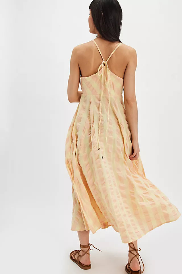 Via Midi Dress Creamsicle Combo Everly