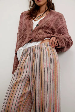 Day's End Stripe Pants Neutral Combo
