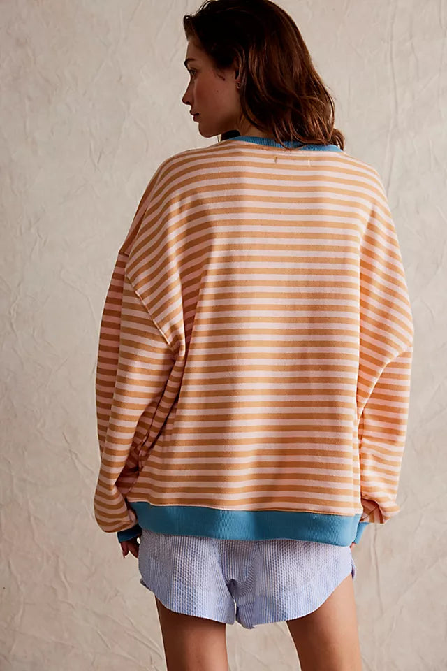 Classic Striped Oversized Crew Latte Combo