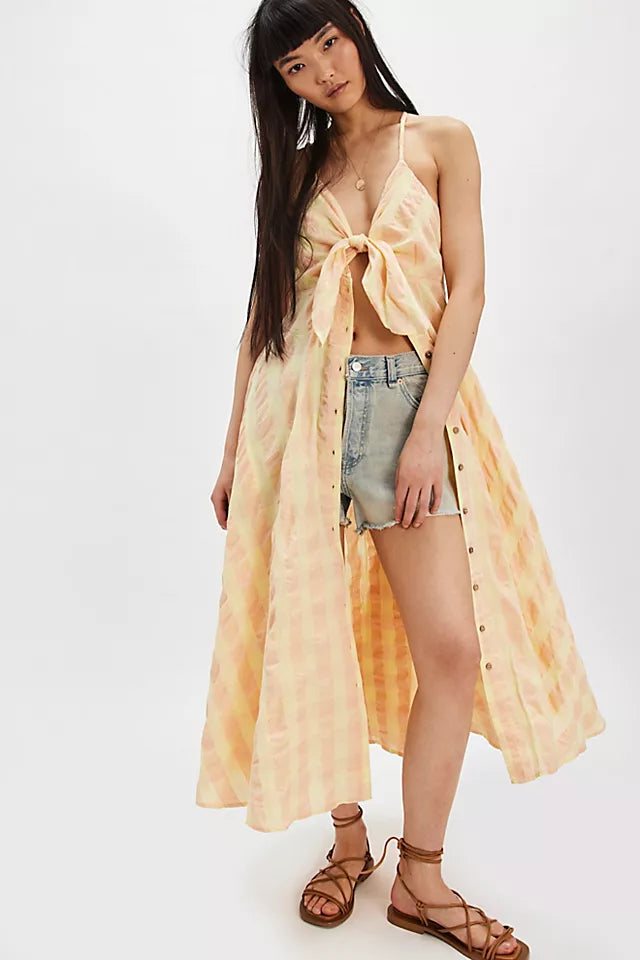 Via Midi Dress Creamsicle Combo Everly