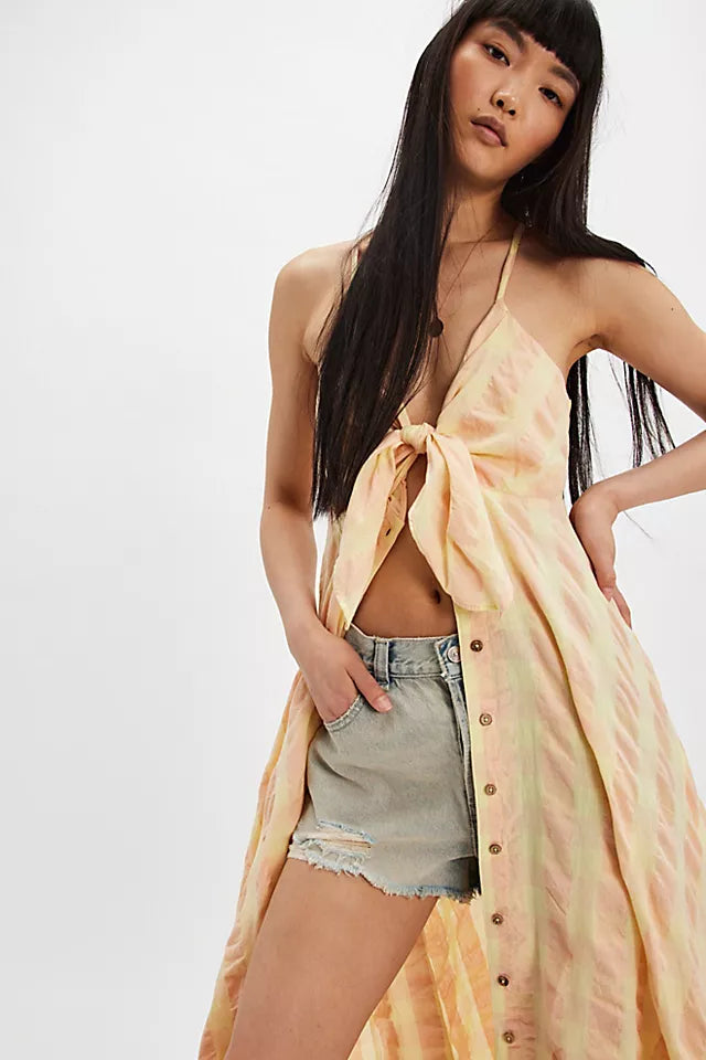 Via Midi Dress Creamsicle Combo Everly