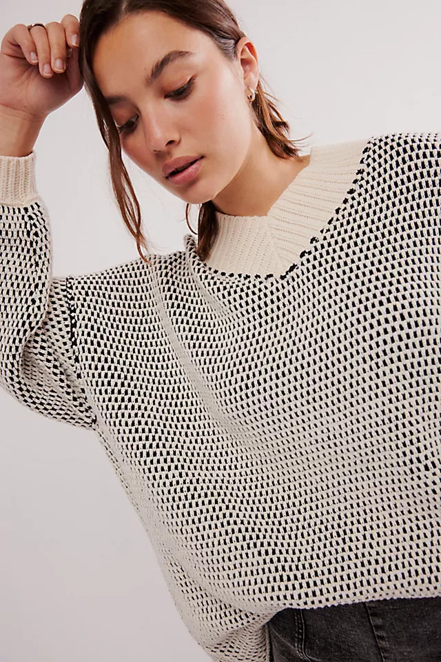 Maisie Sweater Ivory Black Combo