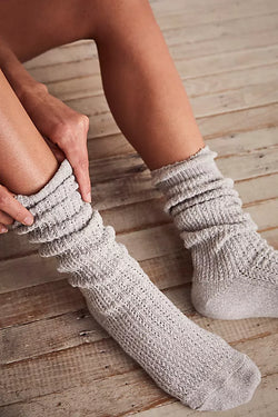 Staple Slouch Socks Marled Grey