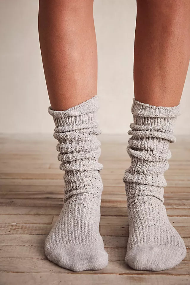 Staple Slouch Socks Marled Grey