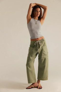 We The Free Jet Set Knit Pull-On Pants Oil Green