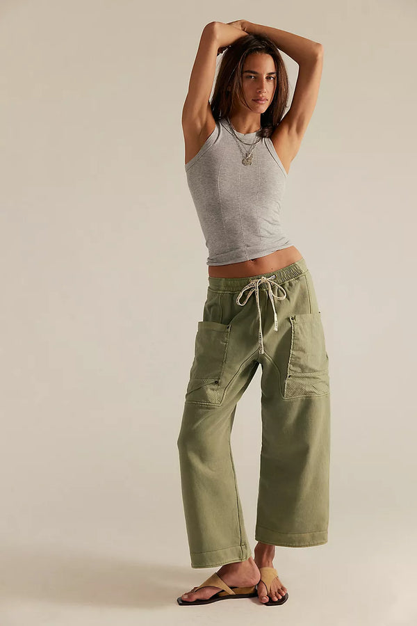 We The Free Jet Set Knit Pull-On Pants Oil Green