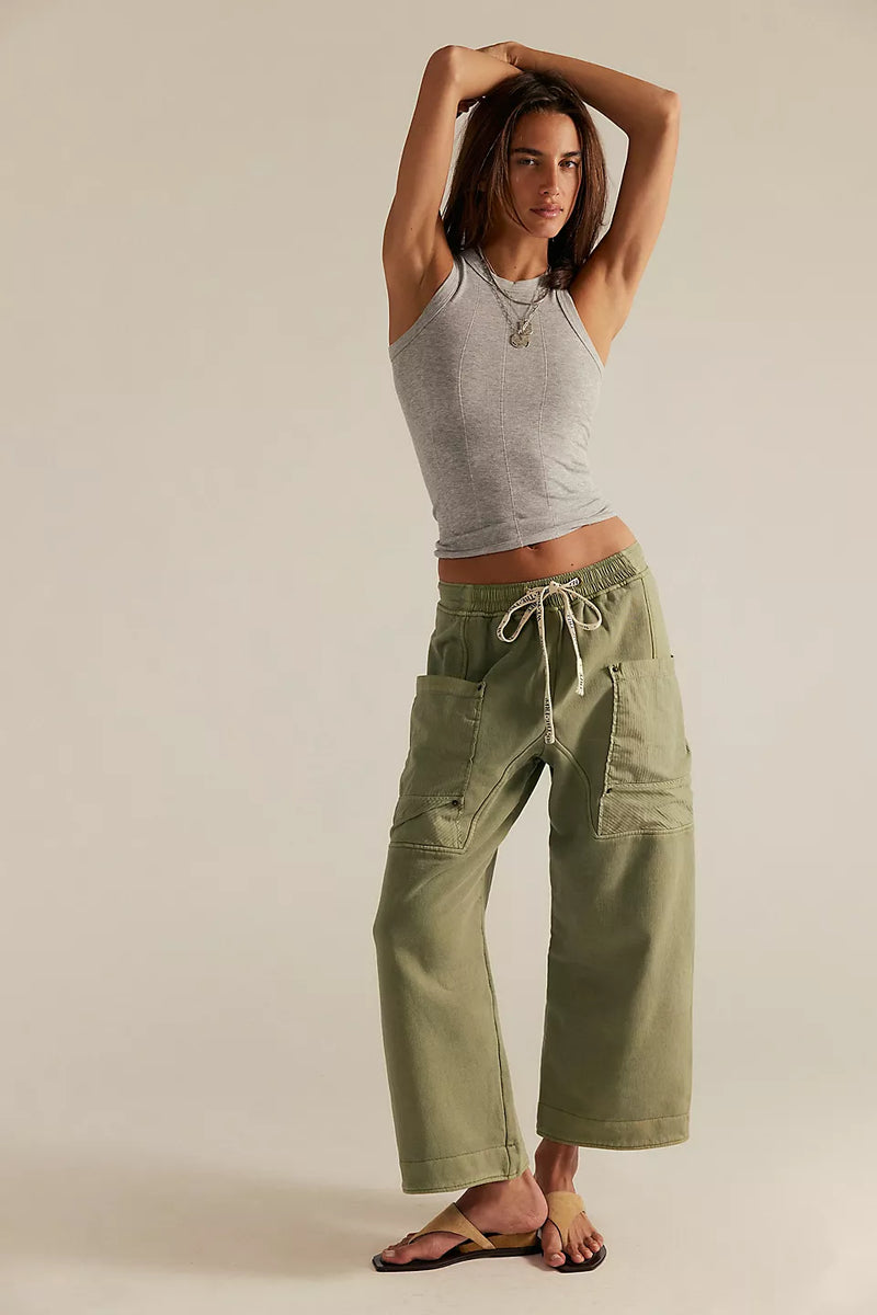 We The Free Jet Set Knit Pull-On Pants Oil Green