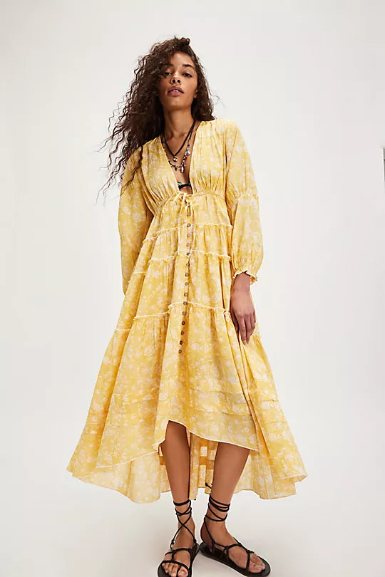 Pappiet Midi Dress Sunshine Combo