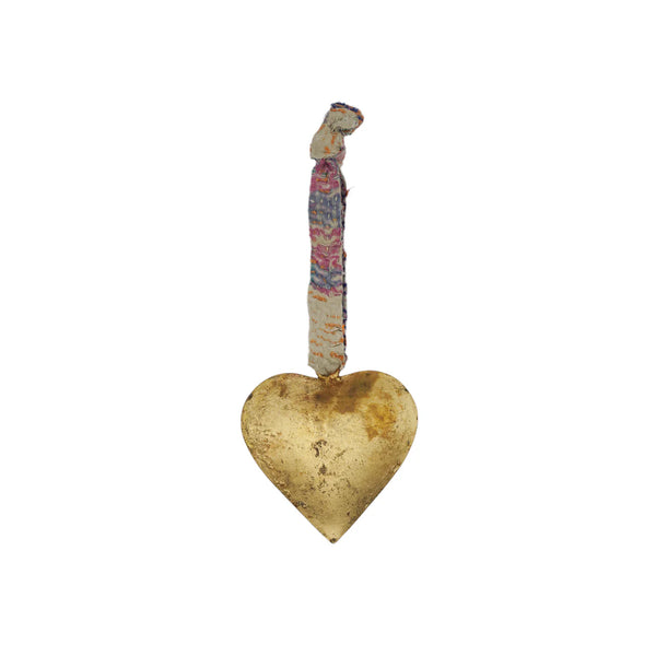 Brass Heart Kantha Ornament