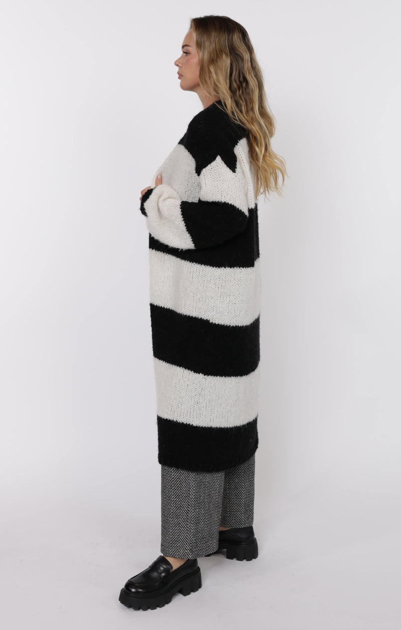 The Suki Bubble Sleeve Duster Black/White Combo