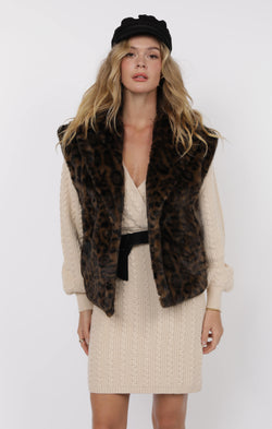 The Waverly Leopard Fur Vest