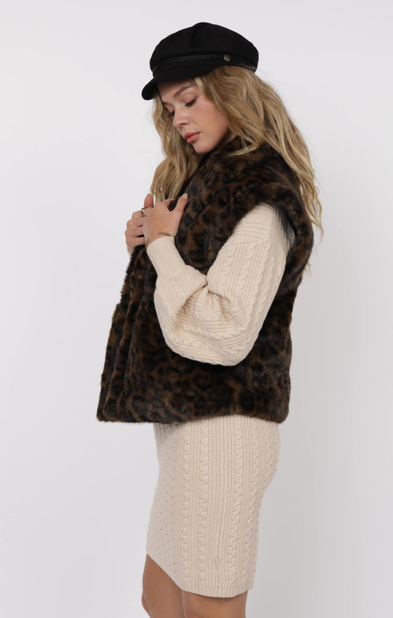 The Waverly Leopard Fur Vest