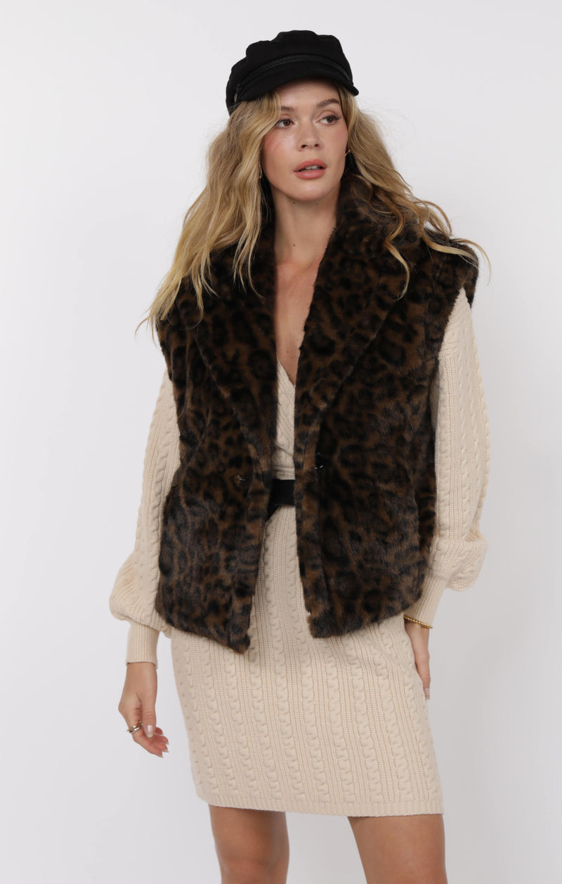 The Waverly Leopard Fur Vest
