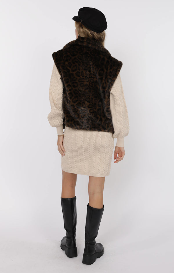 The Waverly Leopard Fur Vest