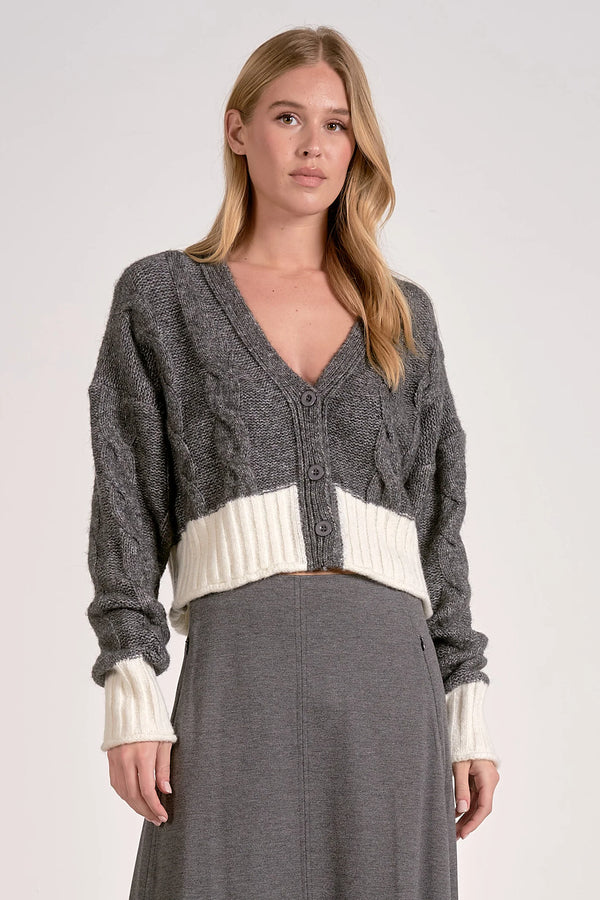 Frosted Cable Knit Cardigan