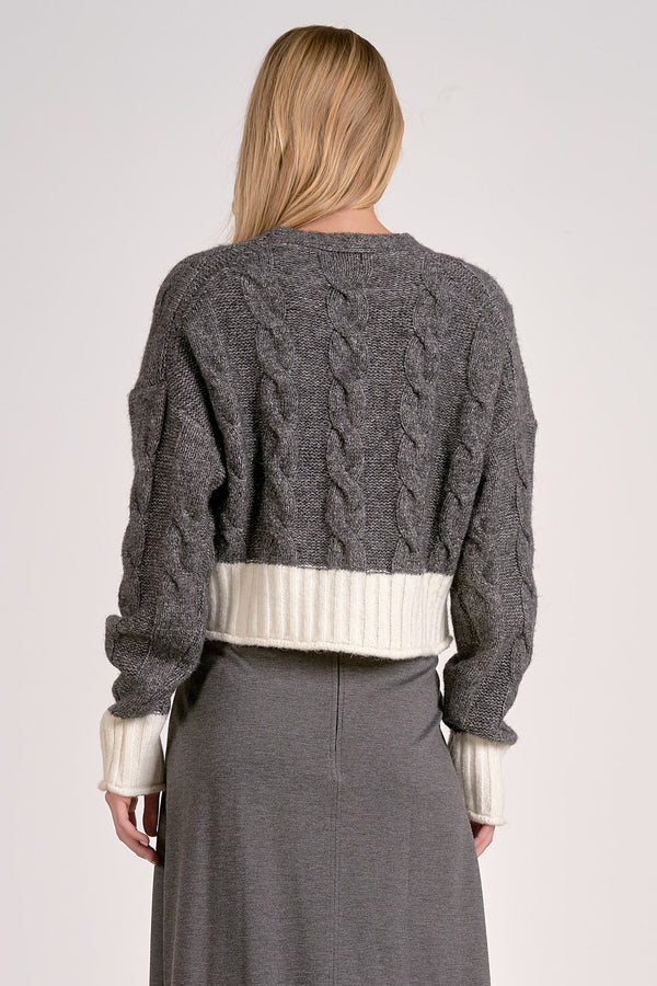 Frosted Cable Knit Cardigan