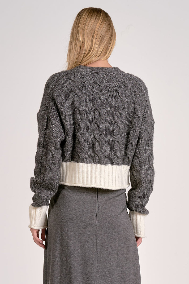 Frosted Cable Knit Cardigan