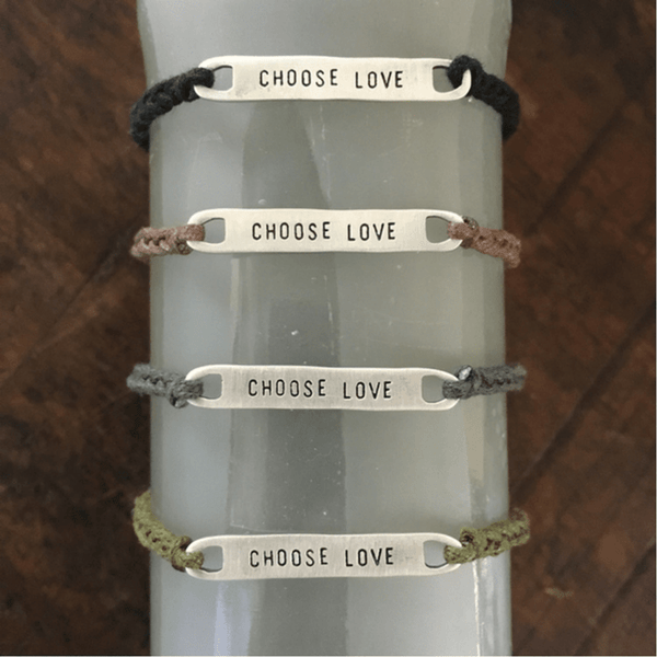 Choose Love Braided Bracelet Black