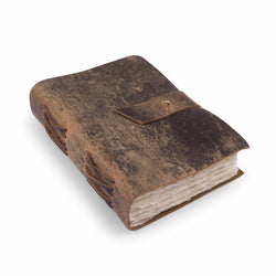 Scratched Brown Leather Journal Small