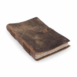 Scratched Brown Leather Journal Large