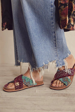 Wildflowers Footbed Sandal Patched Velvet
