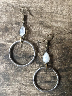 Moonstone Hoop Earrings