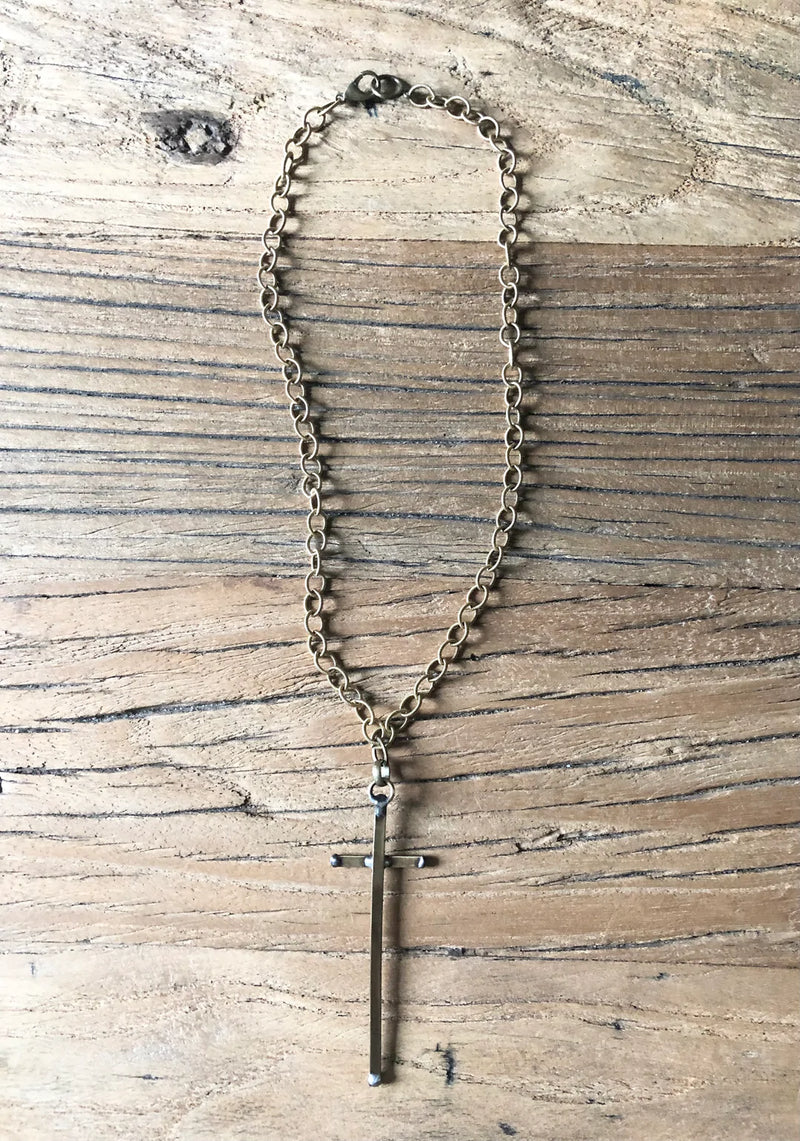 Artisan Chain Cross Necklace
