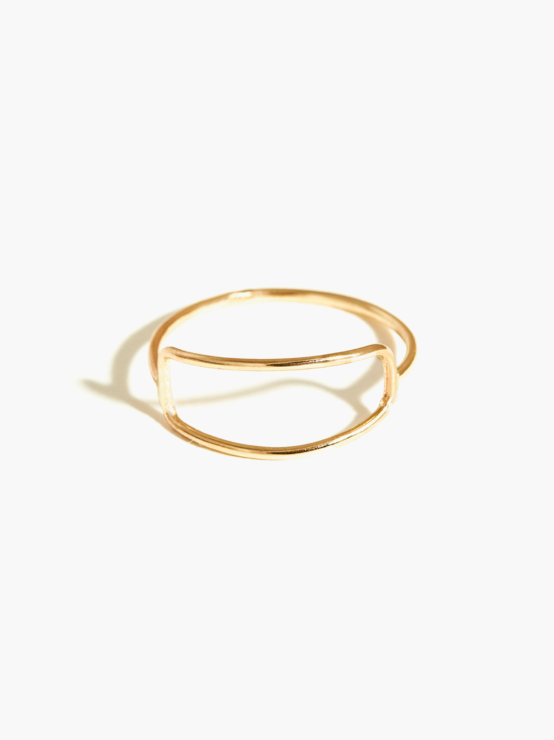 Open Rectangle Ring Gold Fill