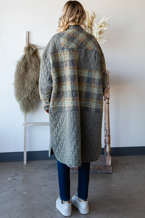The Quilted Coat Blue Combo