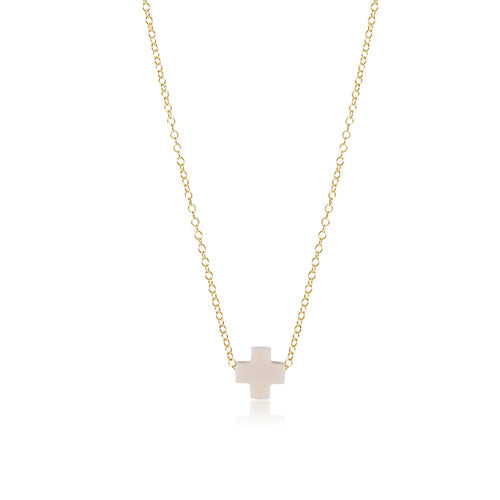 Signature Cross Necklace Off White