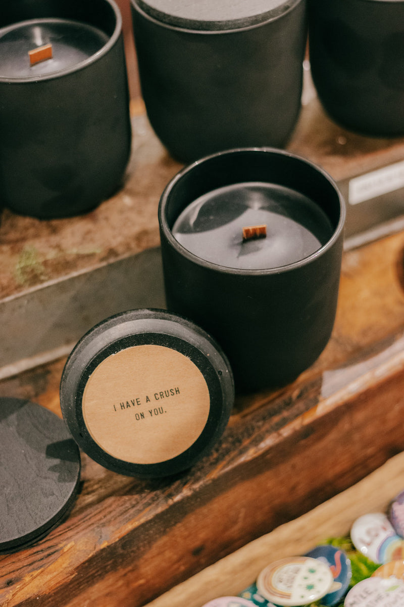 Wood Wick Matte Black Candle - Pick from 6 Sayings