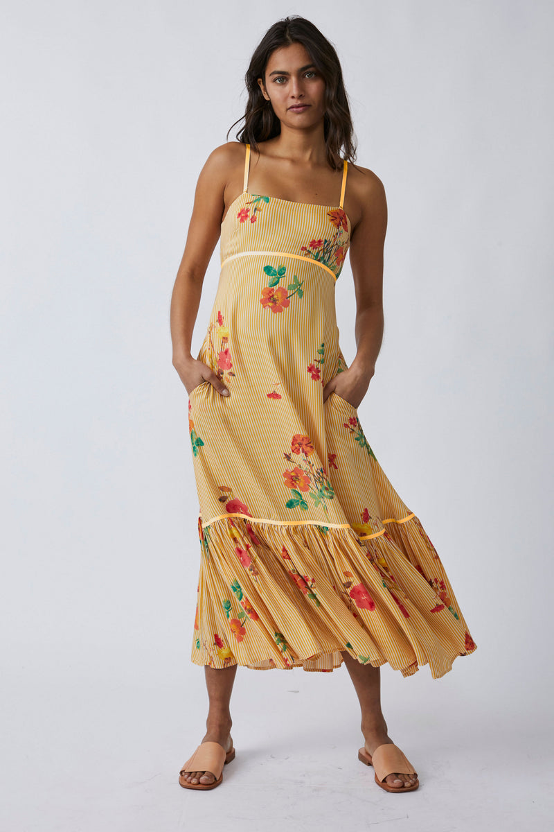 Rosie Midi Dress Sunshine Combo