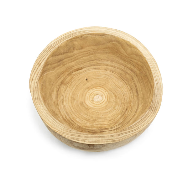 Deep Round Wooden Bowl